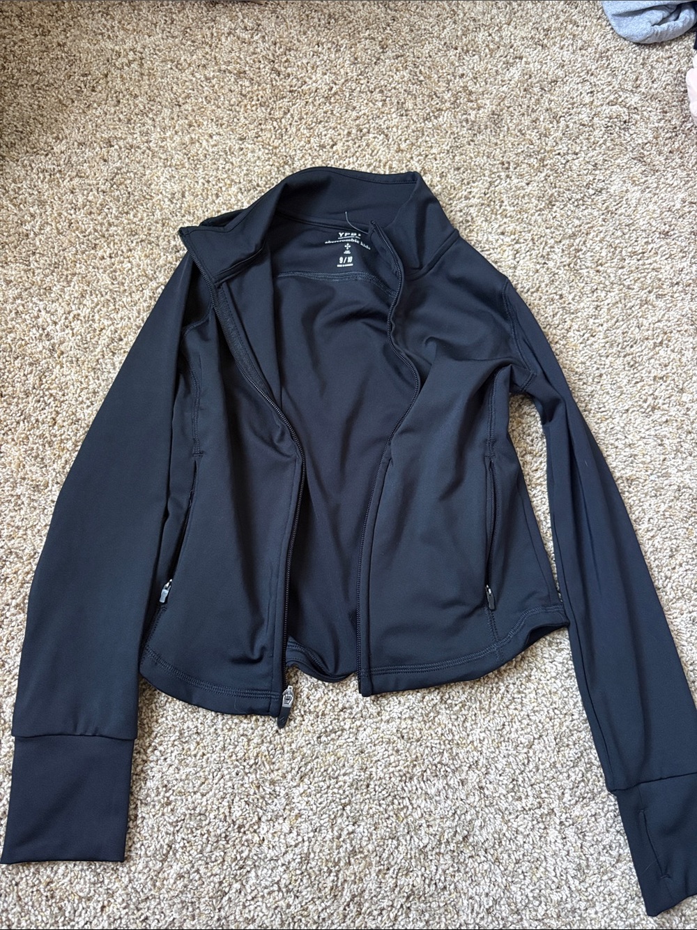abercrombie kids Black Bomber Jacket with Stand Collar